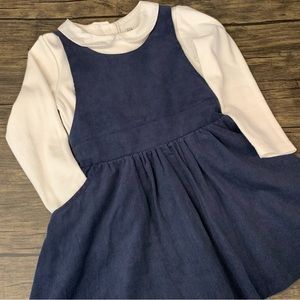 EUC Baby Gap Navy Blue Corduroy dress set with pockets- Size 4T